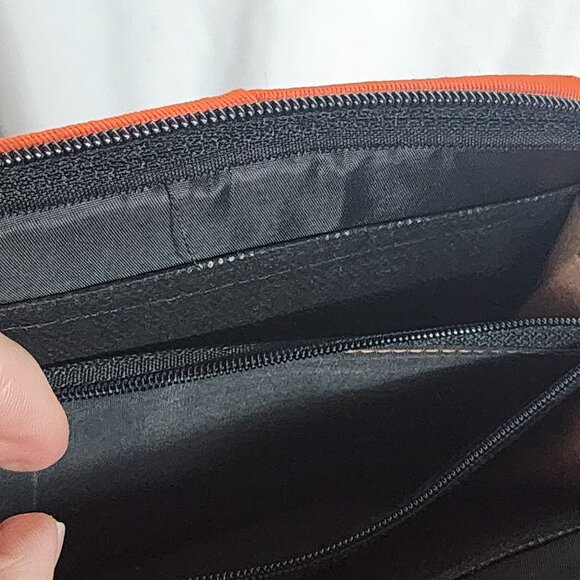 JL Brand Duo Pattern Aztec Stripe Embroidered Leather Zip Hand Strap Wallet OPB - Picture 13 of 16